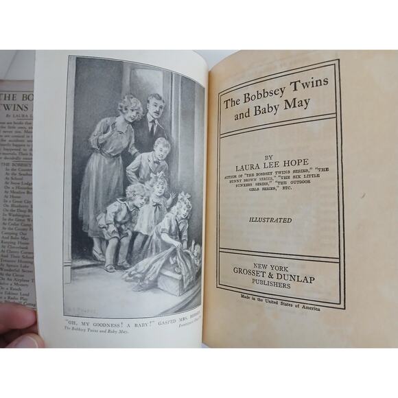 Vtg The Bobbsey Twins Books Hardcover Lot of 2 Laura Lee Hope Baby May Houseboat - Picture 9 of 10